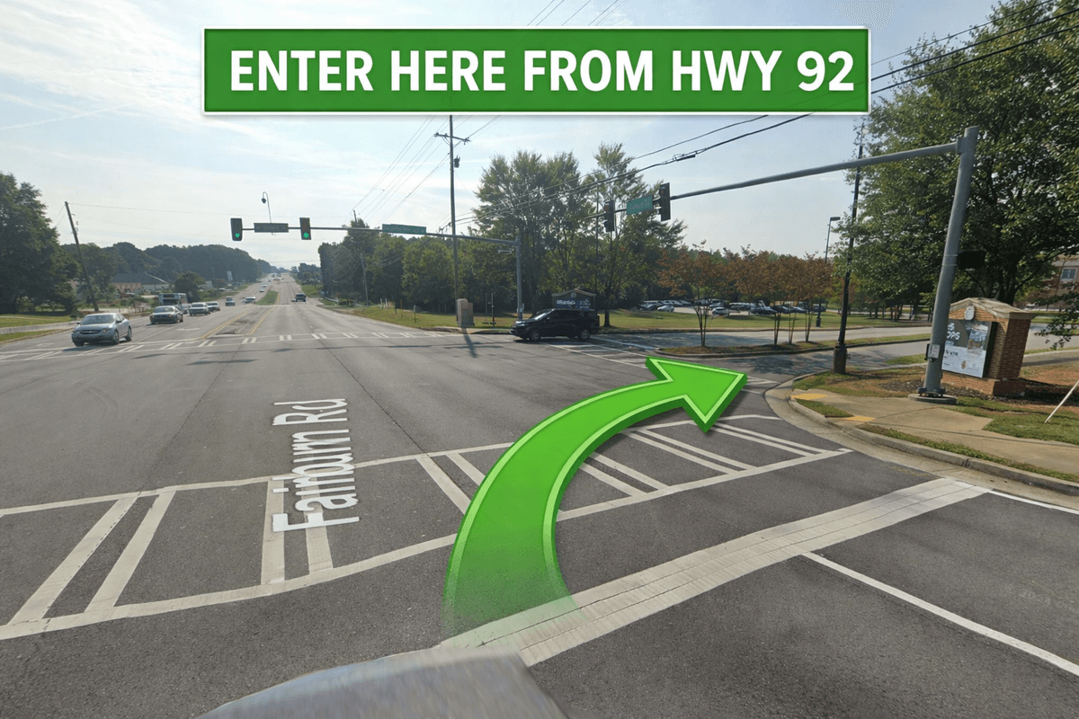 Highway 92 entrance - turn right here